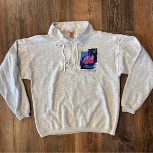 Vintage Epcot Center 90’s Disney Designs Quarter Zip Sweatshirt Light Grey
